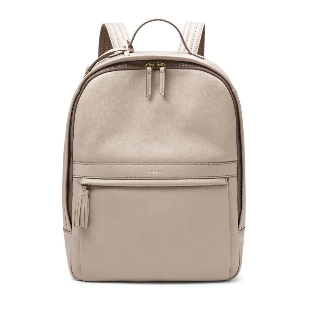 FOSSIL Sherri Eco Leather Backpack Graystone Travel Carry-On Commuter Minimalist